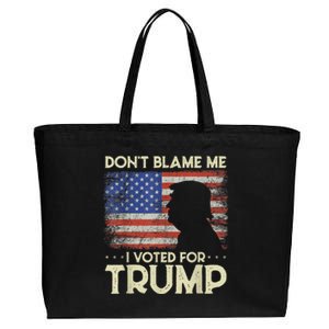 Don't Blame Me I Voted For Trump 4th Of July Retro USA Flag Cotton Canvas Jumbo Tote