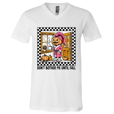 DonT Bother Me Until Fall Halloween Boo Pumpkin Patch Ghost V-Neck T-Shirt