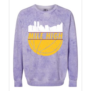 Denver Basketball Mile High 5280 Colorblast Crewneck Sweatshirt