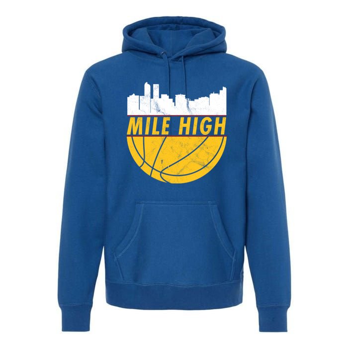 Denver Basketball Mile High 5280 Premium Hoodie