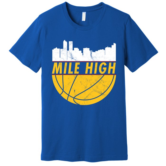 Denver Basketball Mile High 5280 Premium T-Shirt