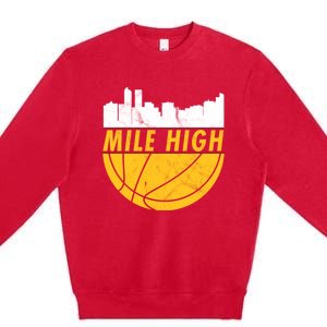 Denver Basketball Mile High 5280 Premium Crewneck Sweatshirt