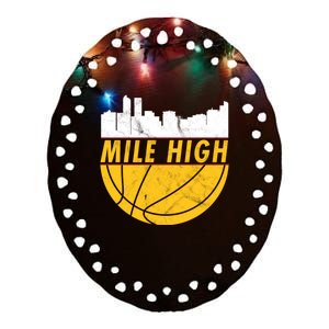 Denver Basketball Mile High 5280 Ceramic Oval Ornament