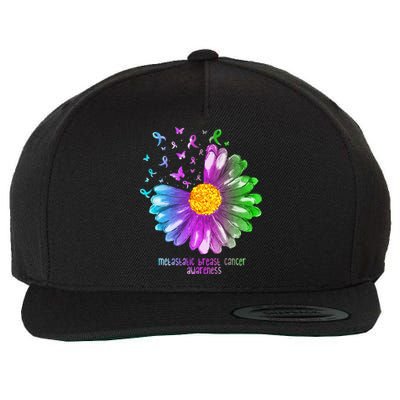 Daisy Butterfly Metastatic Breast Cancer Awareness Gifts Wool Snapback Cap