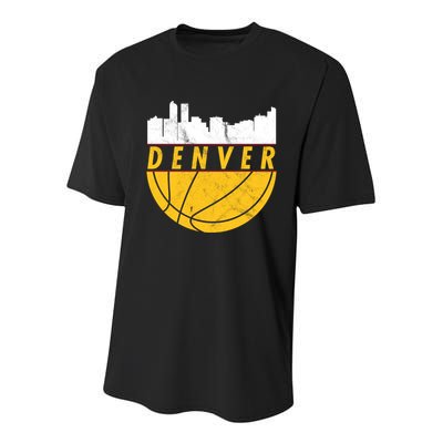 Denver Basketball Mile High 5280 Denver  Youth Performance Sprint T-Shirt