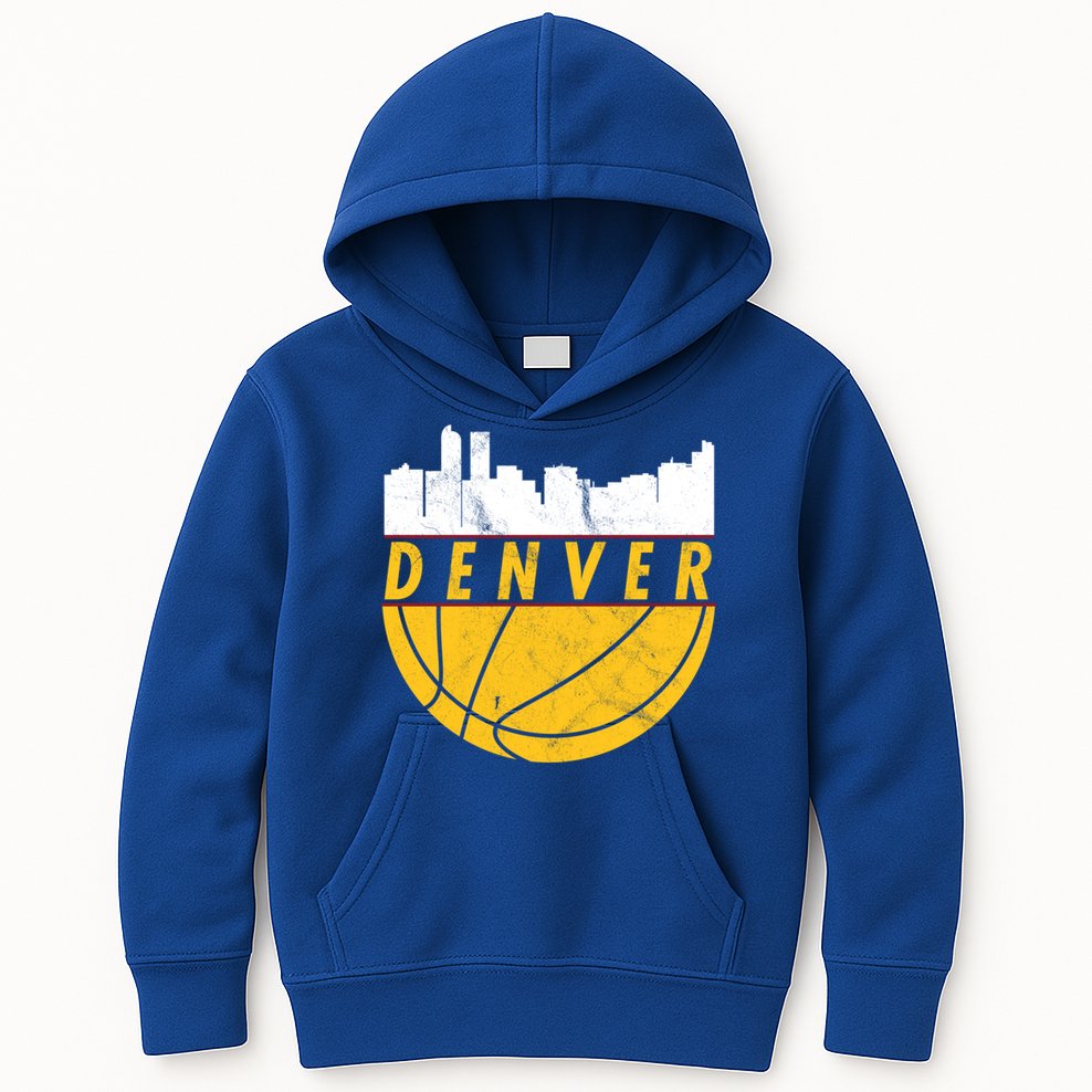 Denver Basketball Mile High 5280 Denver  Kids Hoodie