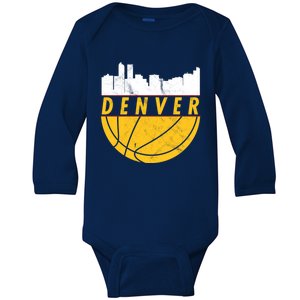 Denver Basketball Mile High 5280 Denver  Baby Long Sleeve Bodysuit