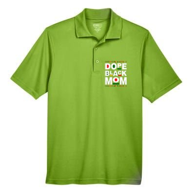 Dope Black Mom Mother Black History Month Juneteenth Melanin Gift Men's Origin Performance Pique Polo