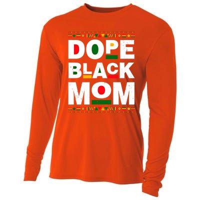 Dope Black Mom Mother Black History Month Juneteenth Melanin Gift Cooling Performance Long Sleeve Crew