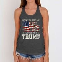 Don't Blame Me I Voted For Trump Distressed Vintage Flag Women's Knotted Racerback Tank