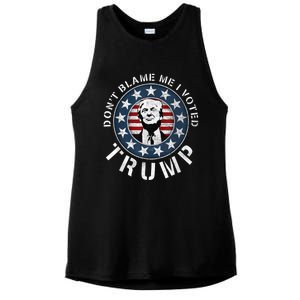 Dont Blame Me I Voted For Trump Pro Republican American Flag Ladies PosiCharge Tri-Blend Wicking Tank