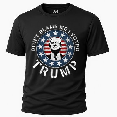 Dont Blame Me I Voted For Trump Pro Republican American Flag Cooling Performance Crew T-Shirt