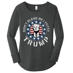 Dont Blame Me I Voted For Trump Pro Republican American Flag Women's Perfect Tri Tunic Long Sleeve Shirt