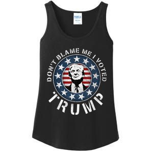 Dont Blame Me I Voted For Trump Pro Republican American Flag Ladies Essential Tank