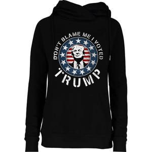 Dont Blame Me I Voted For Trump Pro Republican American Flag Womens Funnel Neck Pullover Hood