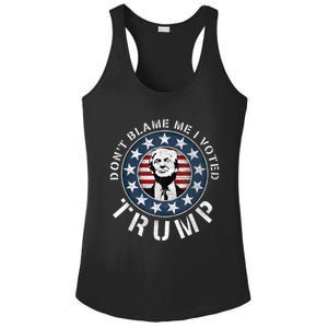 Dont Blame Me I Voted For Trump Pro Republican American Flag Ladies PosiCharge Competitor Racerback Tank