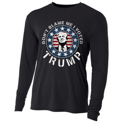 Dont Blame Me I Voted For Trump Pro Republican American Flag Cooling Performance Long Sleeve Crew