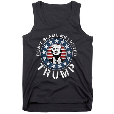 Dont Blame Me I Voted For Trump Pro Republican American Flag Tank Top