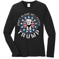 Dont Blame Me I Voted For Trump Pro Republican American Flag Ladies Long Sleeve Shirt