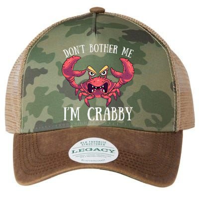 Don't Bother Me I'm Crabby Crab Lover Pun Cranky Legacy Tie Dye Trucker Hat