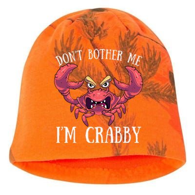 Don't Bother Me I'm Crabby Crab Lover Pun Cranky Kati - Camo Knit Beanie