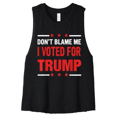 Don't Blame Me I Voted For TRUMP USA Flag Patriotic Women's Racerback Cropped Tank