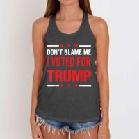 Don't Blame Me I Voted For TRUMP USA Flag Patriotic Women's Knotted Racerback Tank