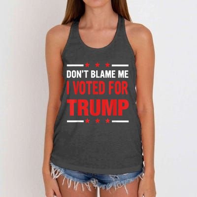 Don't Blame Me I Voted For TRUMP USA Flag Patriotic Women's Knotted Racerback Tank