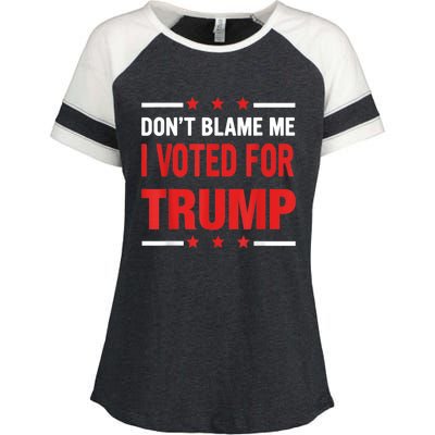 Don't Blame Me I Voted For TRUMP USA Flag Patriotic Enza Ladies Jersey Colorblock Tee