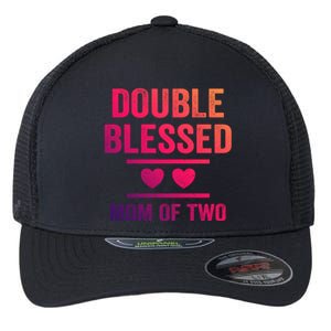 Double Blessed Mom Of Two Blessed Mom Mother Gift Flexfit Unipanel Trucker Cap