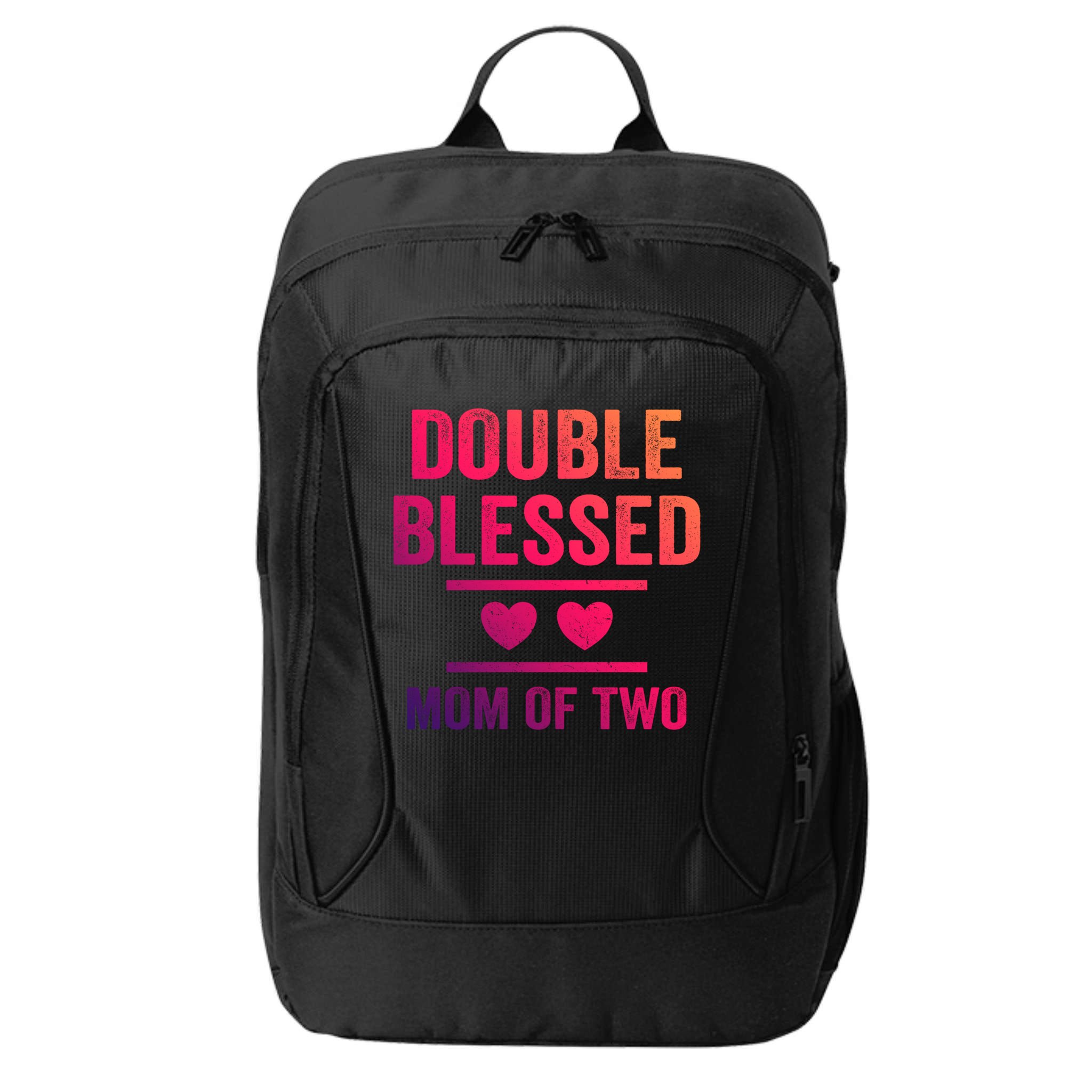 Double Blessed Mom Of Two Blessed Mom Mother Gift City Backpack