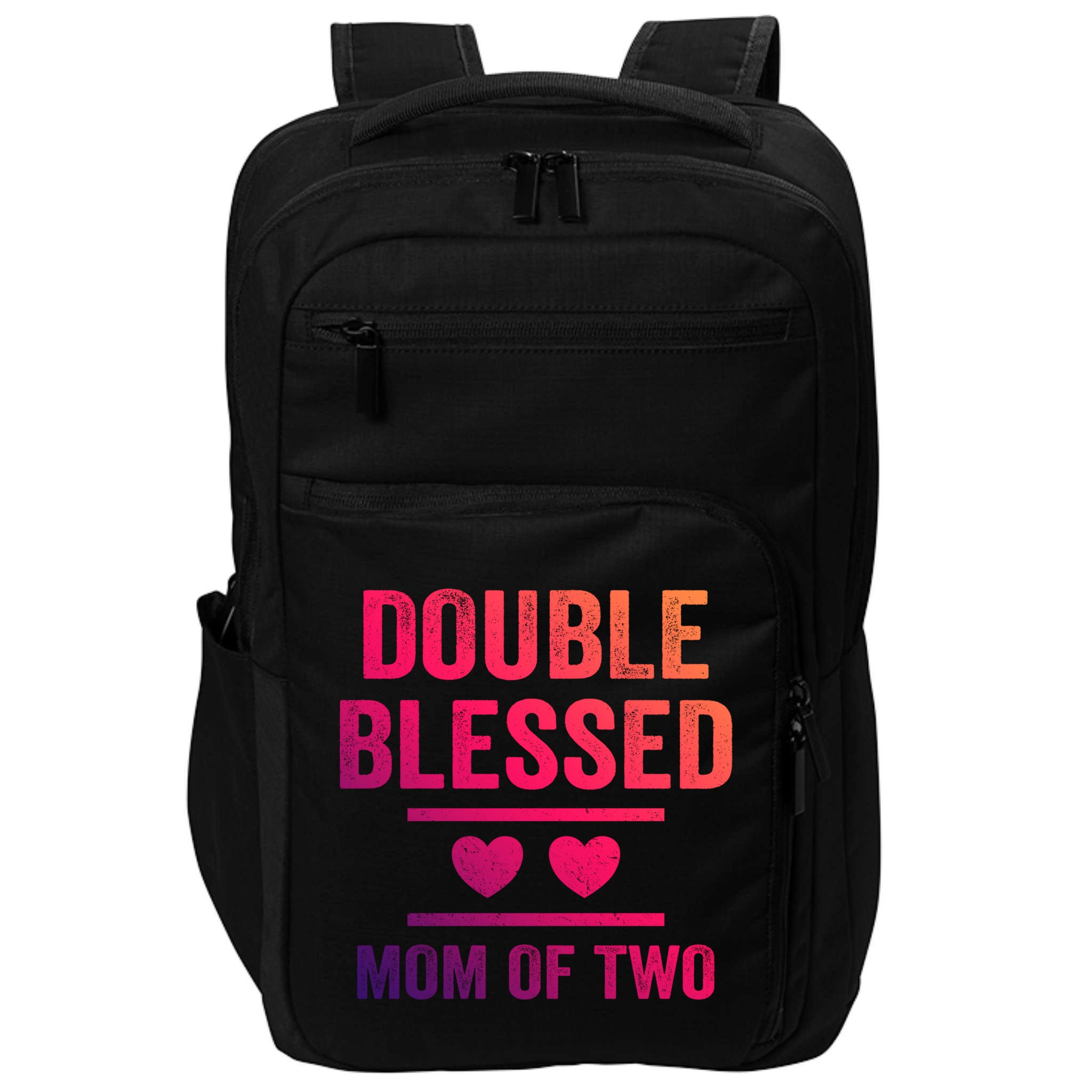 Double Blessed Mom Of Two Blessed Mom Mother Gift Impact Tech Backpack