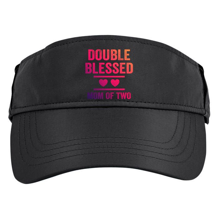 Double Blessed Mom Of Two Blessed Mom Mother Gift Adult Drive Performance Visor