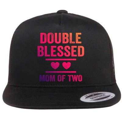 Double Blessed Mom Of Two Blessed Mom Mother Gift Flatbill Hat