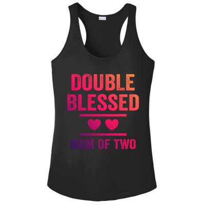 Double Blessed Mom Of Two Blessed Mom Mother Gift Ladies PosiCharge Competitor Racerback Tank
