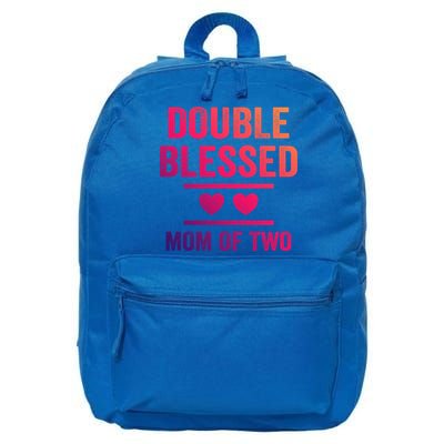 Double Blessed Mom Of Two Blessed Mom Mother Gift 16 in Basic Backpack