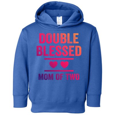 Double Blessed Mom Of Two Blessed Mom Mother Gift Toddler Hoodie