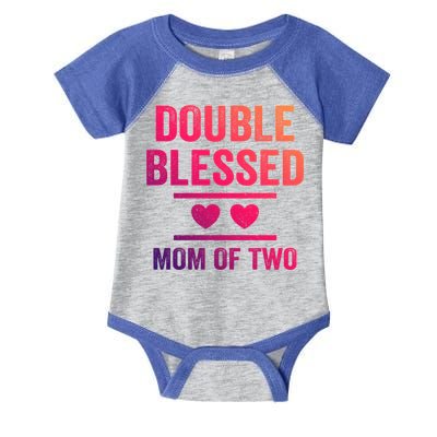 Double Blessed Mom Of Two Blessed Mom Mother Gift Infant Baby Jersey Bodysuit