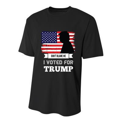 Dont Blame Me I Voted For Trump Distressed Vintage Flag Youth Performance Sprint T-Shirt