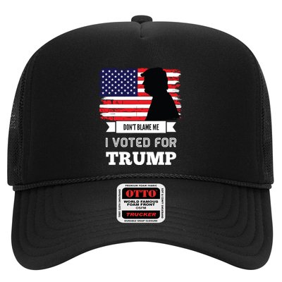 Dont Blame Me I Voted For Trump Distressed Vintage Flag Trucker Hat
