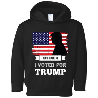 Dont Blame Me I Voted For Trump Distressed Vintage Flag Toddler Hoodie