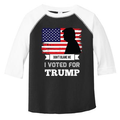 Dont Blame Me I Voted For Trump Distressed Vintage Flag Toddler Fine Jersey T-Shirt