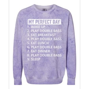 Double Bassist My Perfect Day Double Bass Player Day Plan Gift Colorblast Crewneck Sweatshirt