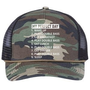 Double Bassist My Perfect Day Double Bass Player Day Plan Gift Retro Rope Trucker Hat Cap