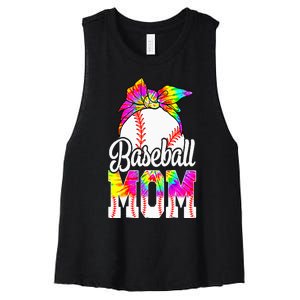 Dye Baseball Mom Baseball Mama Sport MotherS Day Women's Racerback Cropped Tank