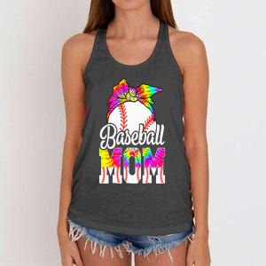 Dye Baseball Mom Baseball Mama Sport MotherS Day Women's Knotted Racerback Tank