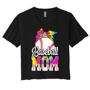 Dye Baseball Mom Baseball Mama Sport MotherS Day Women's Crop Top Tee