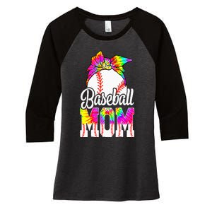 Dye Baseball Mom Baseball Mama Sport MotherS Day Women's Tri-Blend 3/4-Sleeve Raglan Shirt