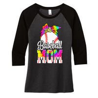 Dye Baseball Mom Baseball Mama Sport MotherS Day Women's Tri-Blend 3/4-Sleeve Raglan Shirt