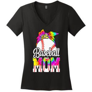 Dye Baseball Mom Baseball Mama Sport MotherS Day Women's V-Neck T-Shirt